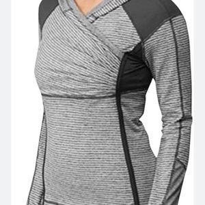 lululemon crossover striped hoodie size 12